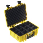 OUTDOOR case in yellow with padded partition inserts 385x265x165 mm Volume: 16,6 L Model: 4000/Y/RPD